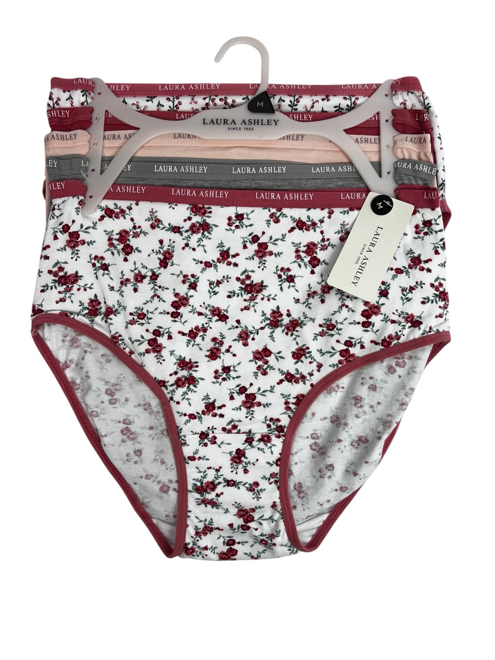 Laura Ashley Women’s Panties Sz Medium Lot/5 Briefs Tagless Multi Colors